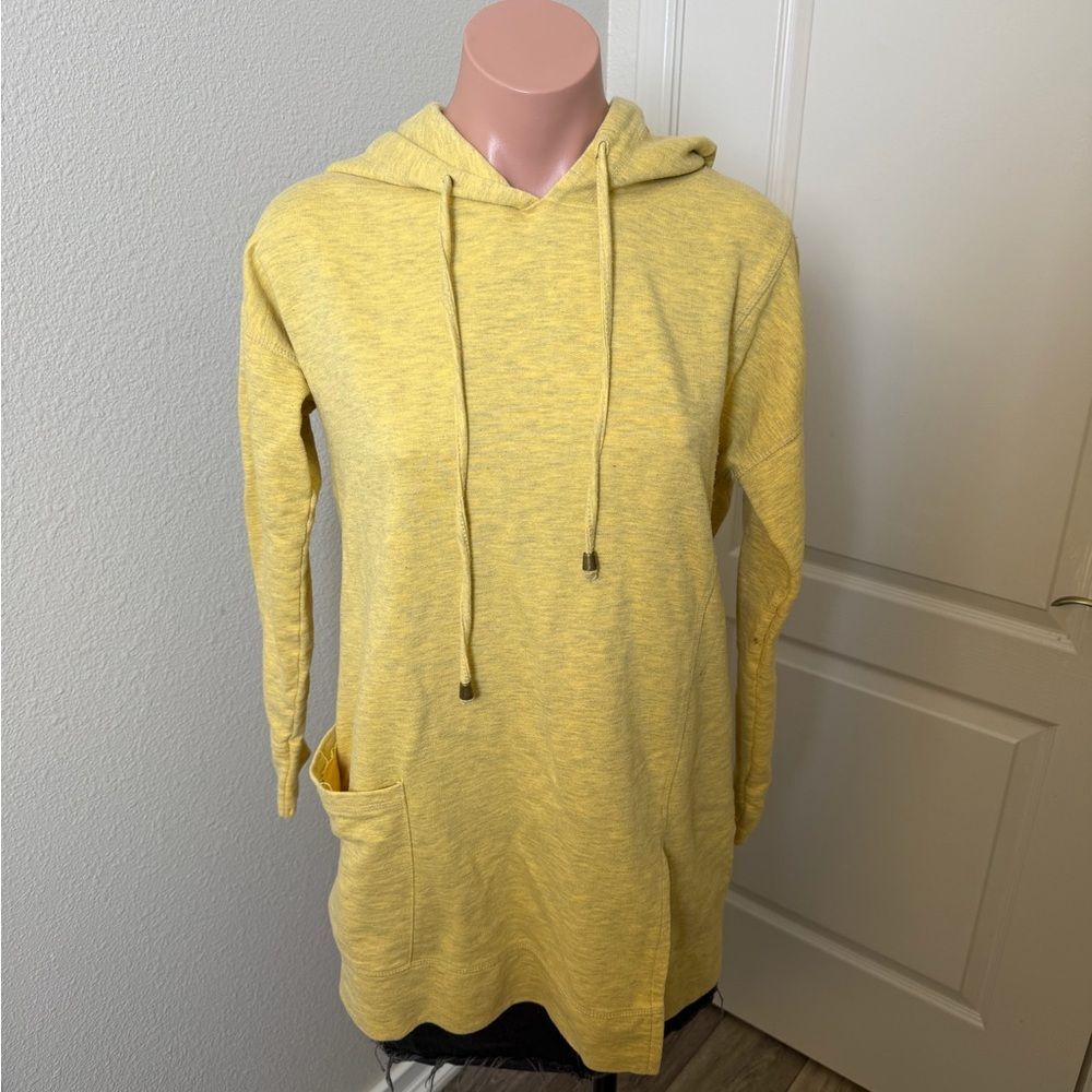 Soft Surroundings Yellow Hooded Sweatshirt with Pocket Sz XS